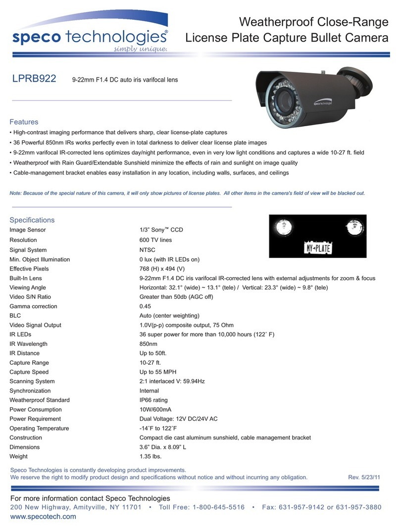 Speco LPRB922 User manual Speco LPRB922 User manual