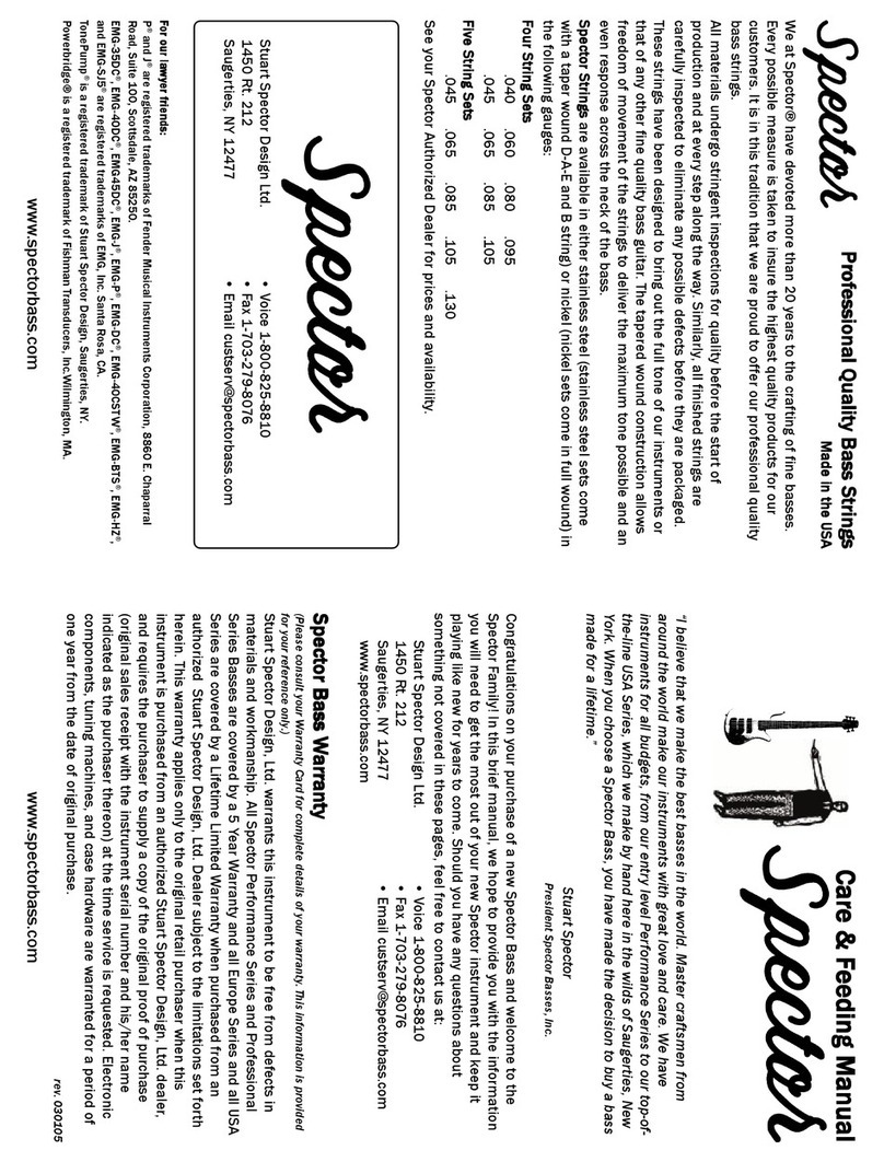 Spector Professional Series Legend 5 Classic user guide