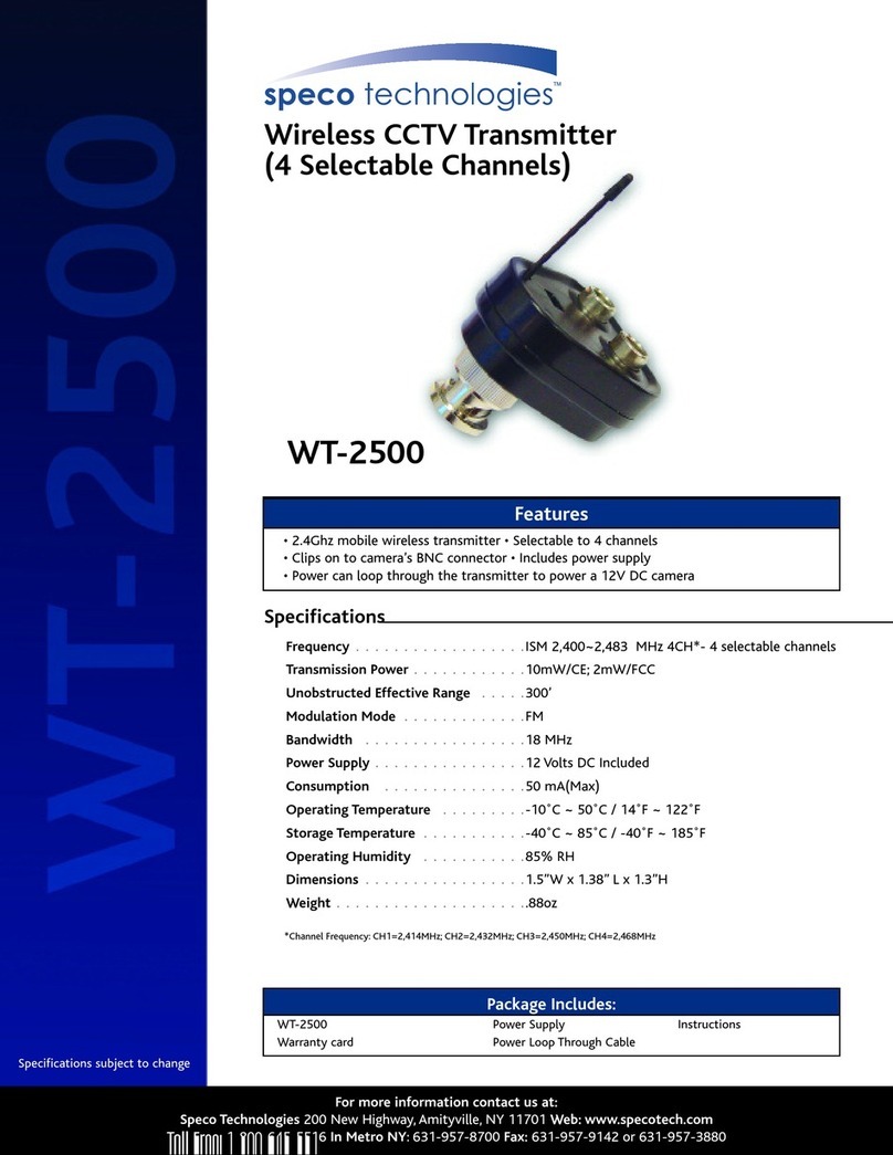 Speco WT-2500 User manual