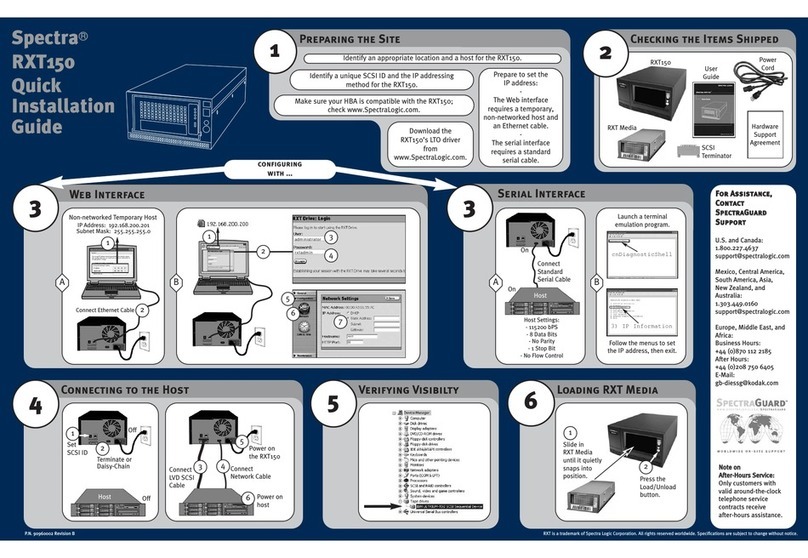 Spectra Logic Spectra RXT150 Quick installation guide