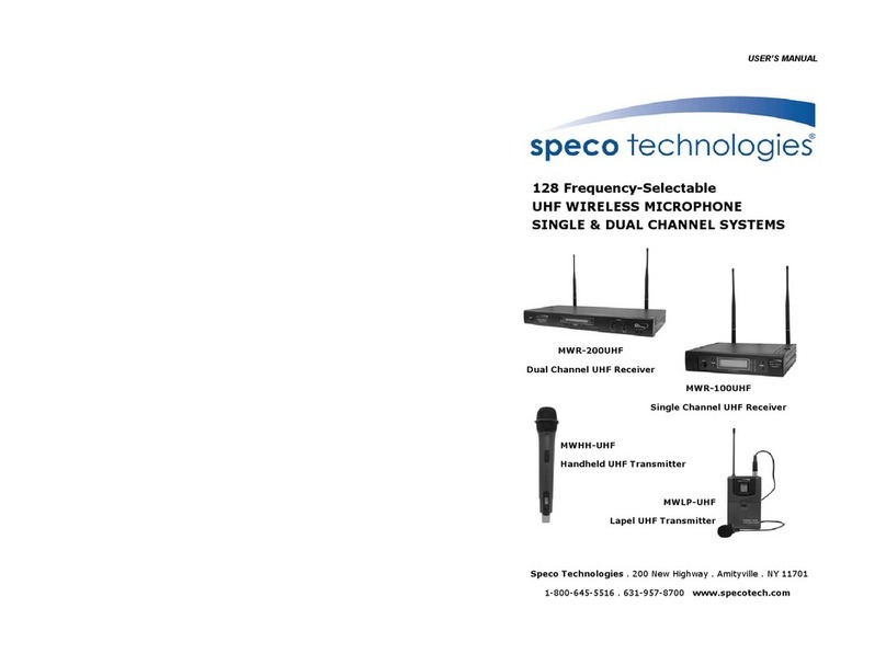 Speco MWHH-UHF User manual