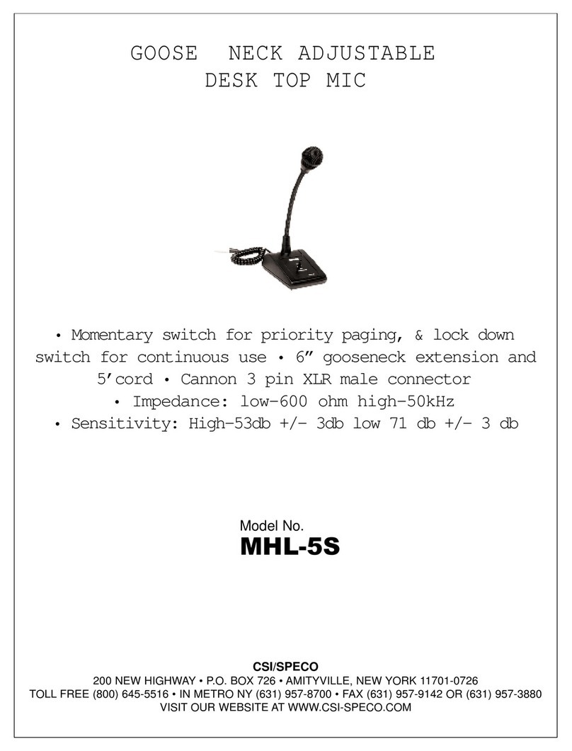 Speco MHL-5S supplementary guide Speco MHL-5S supplementary guide