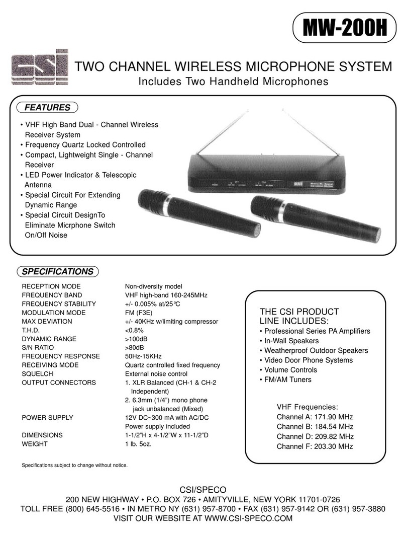 Speco MW-200H Specifications