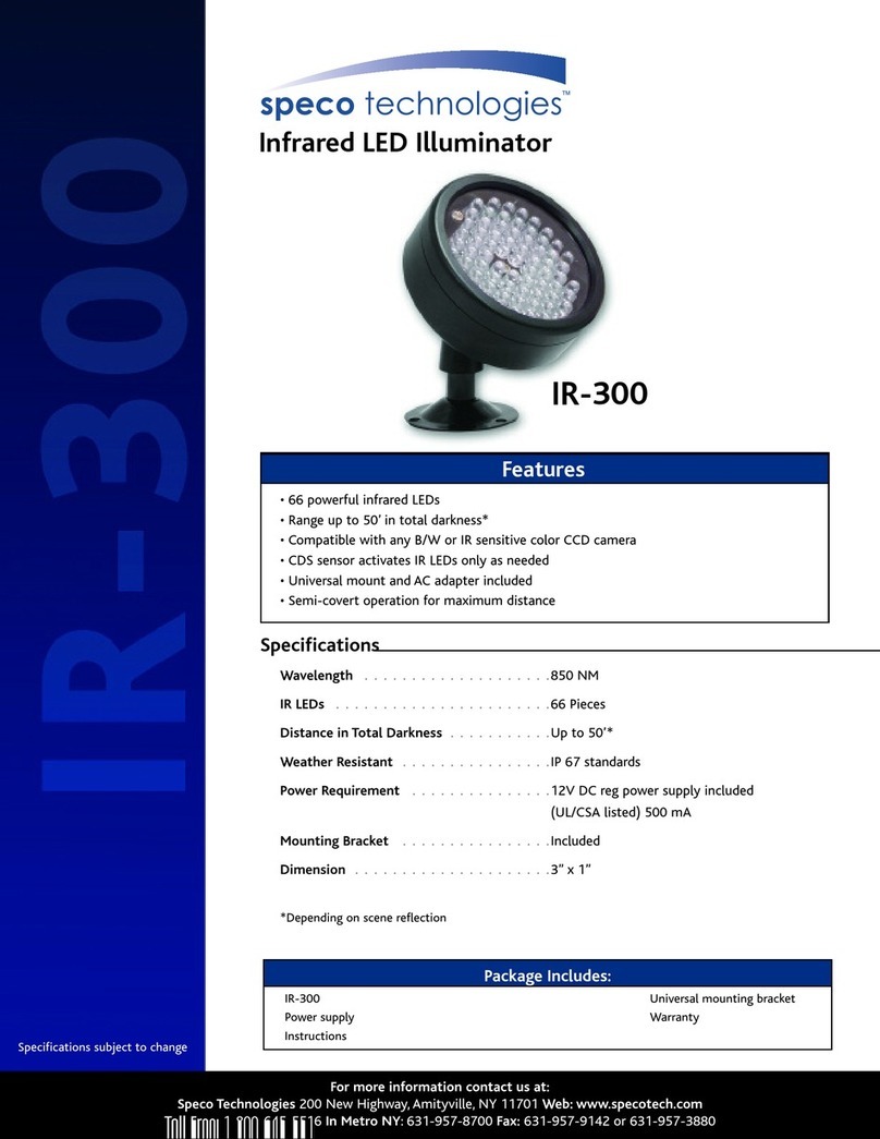 Speco IR-300 Specifications