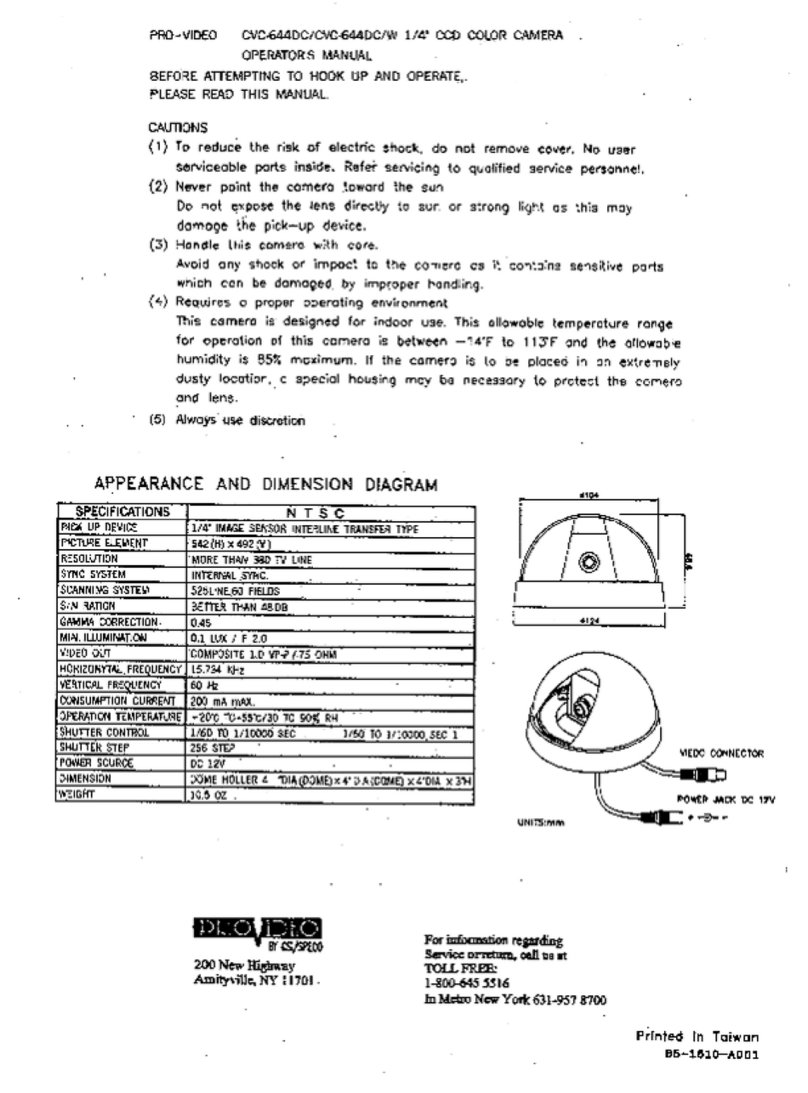 Speco CVC-644DC User manual