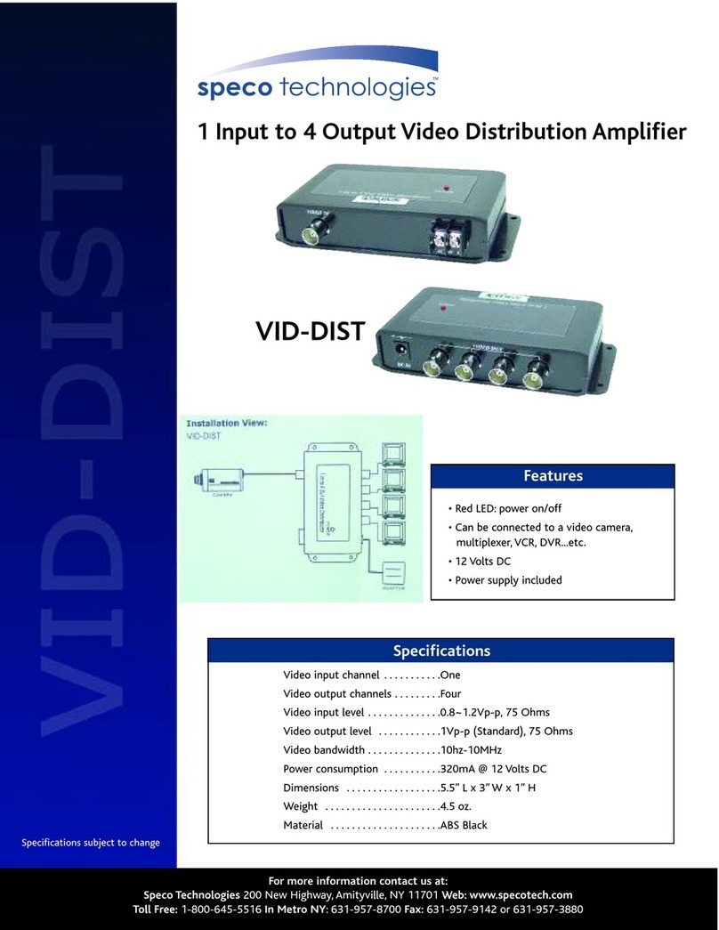 Speco VID-DIST User manual