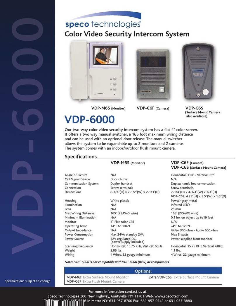Speco VDP-6000 Specifications