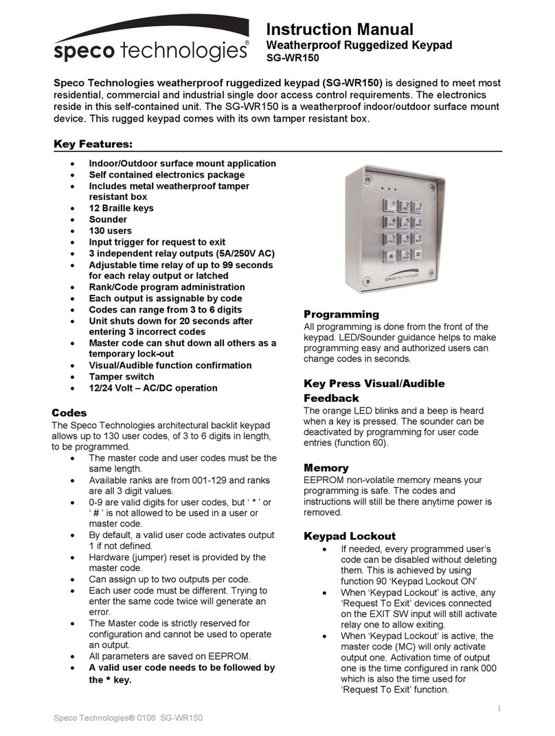 Speco SG-WR150 User manual