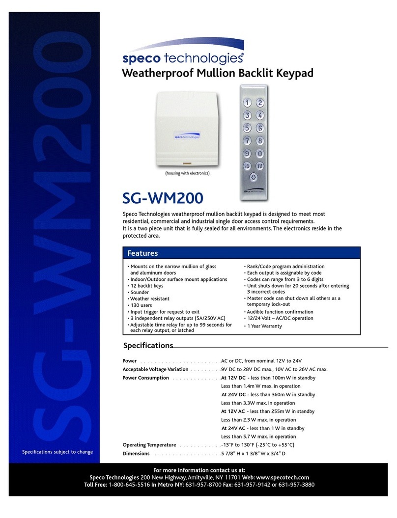 Speco SG-WM200 Specifications