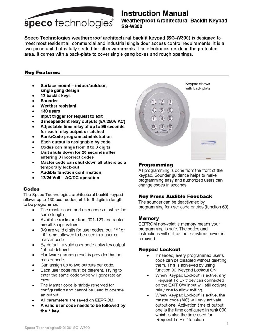 Speco SG-W300 instruction manual