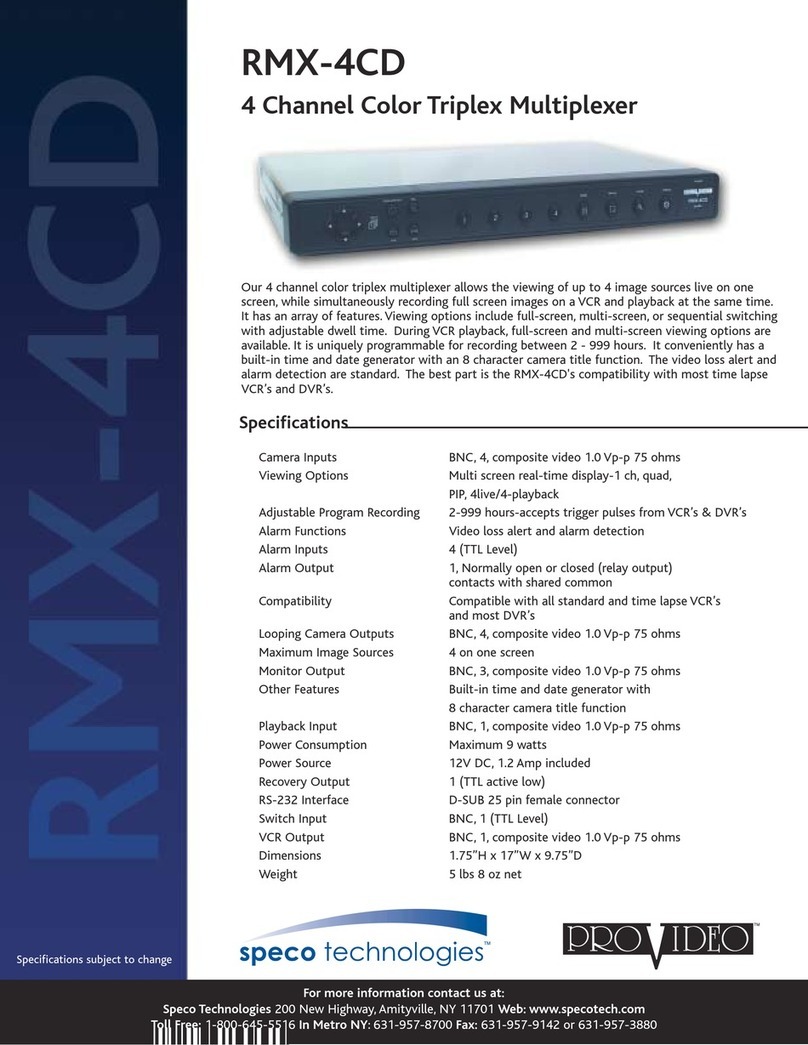 Speco RMX-4CD User manual