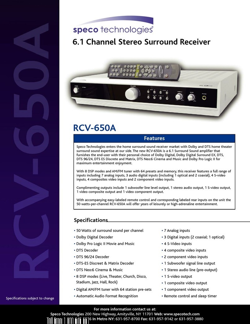Speco RCV-650A Specifications