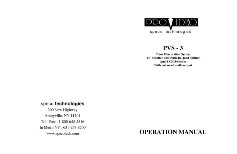 Speco PVS-3 Operation manual