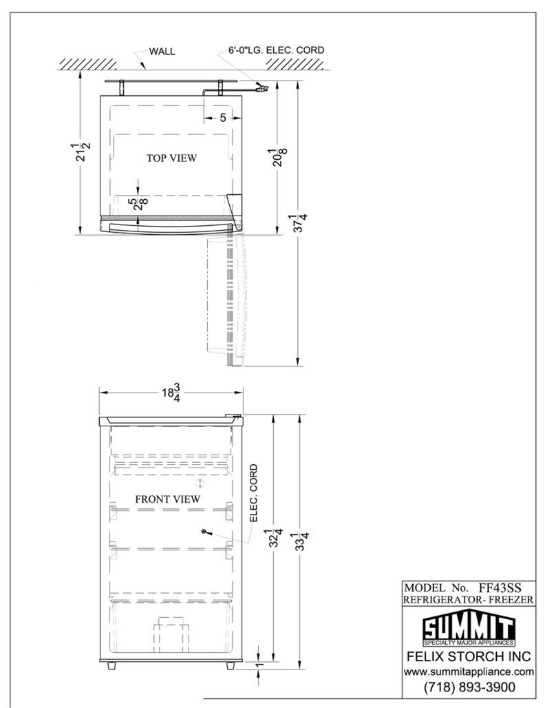 Summit FF43SS Dimensional drawing