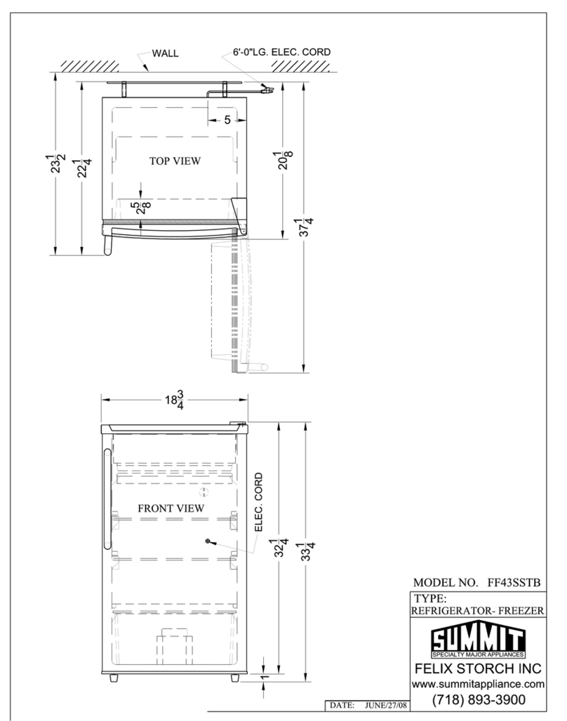 Summit FF43SSTB Dimensional drawing
