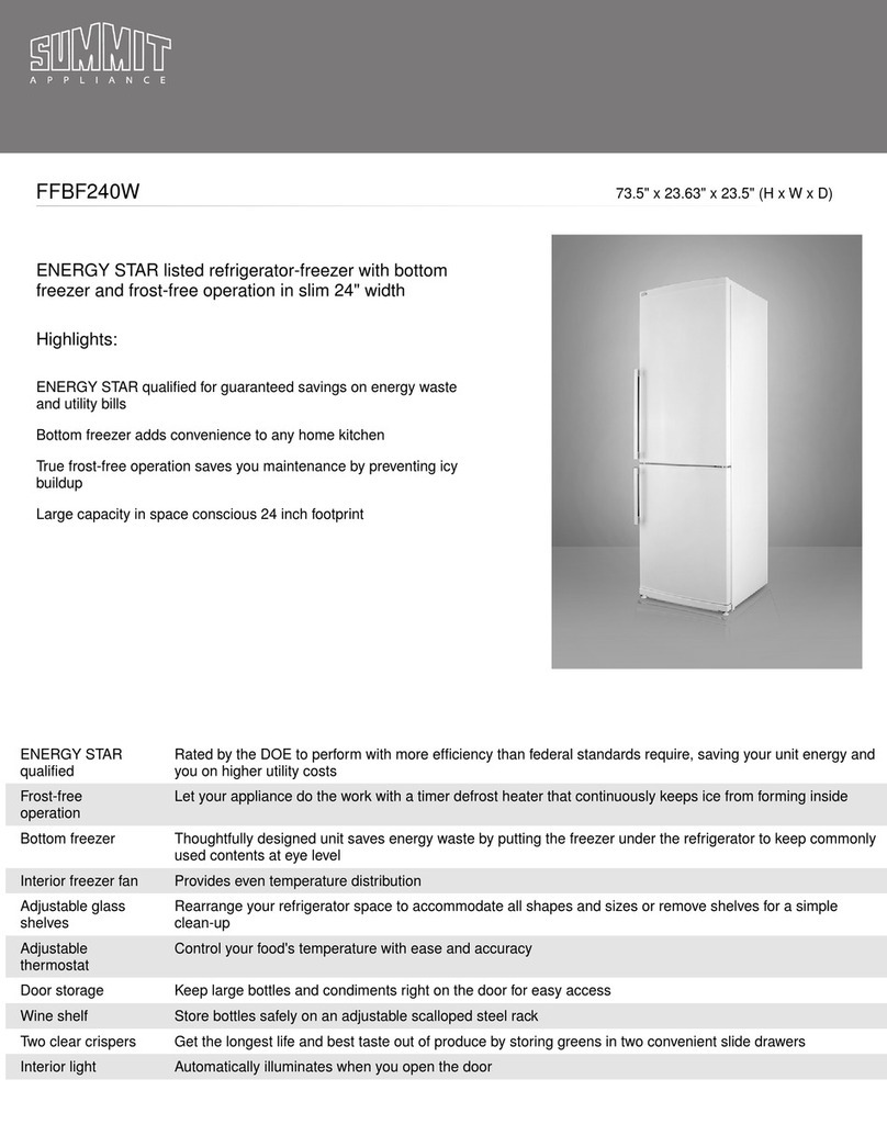 Summit FFBF240W Specifications