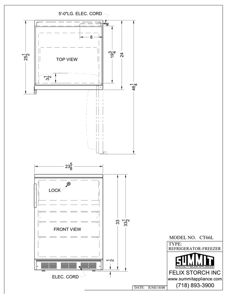 Summit CT66L Dimensional drawing