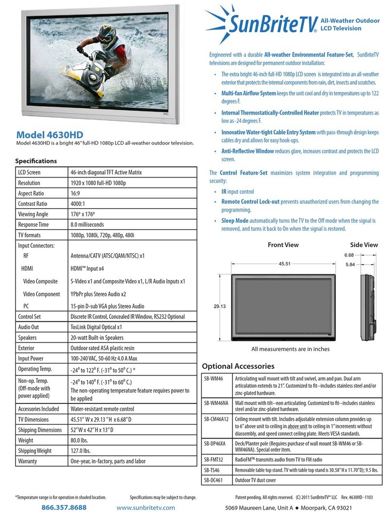 SunBriteTV 4630HD User manual
