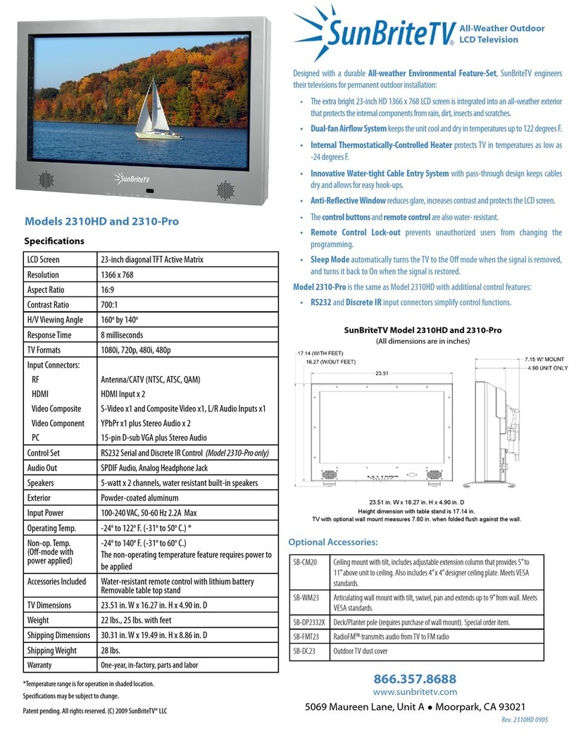 SunBriteTV 2310HD User manual