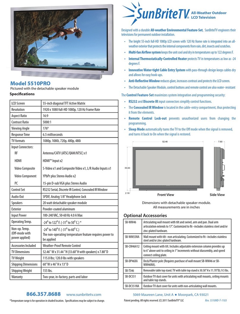SunBriteTV 5510HD User manual