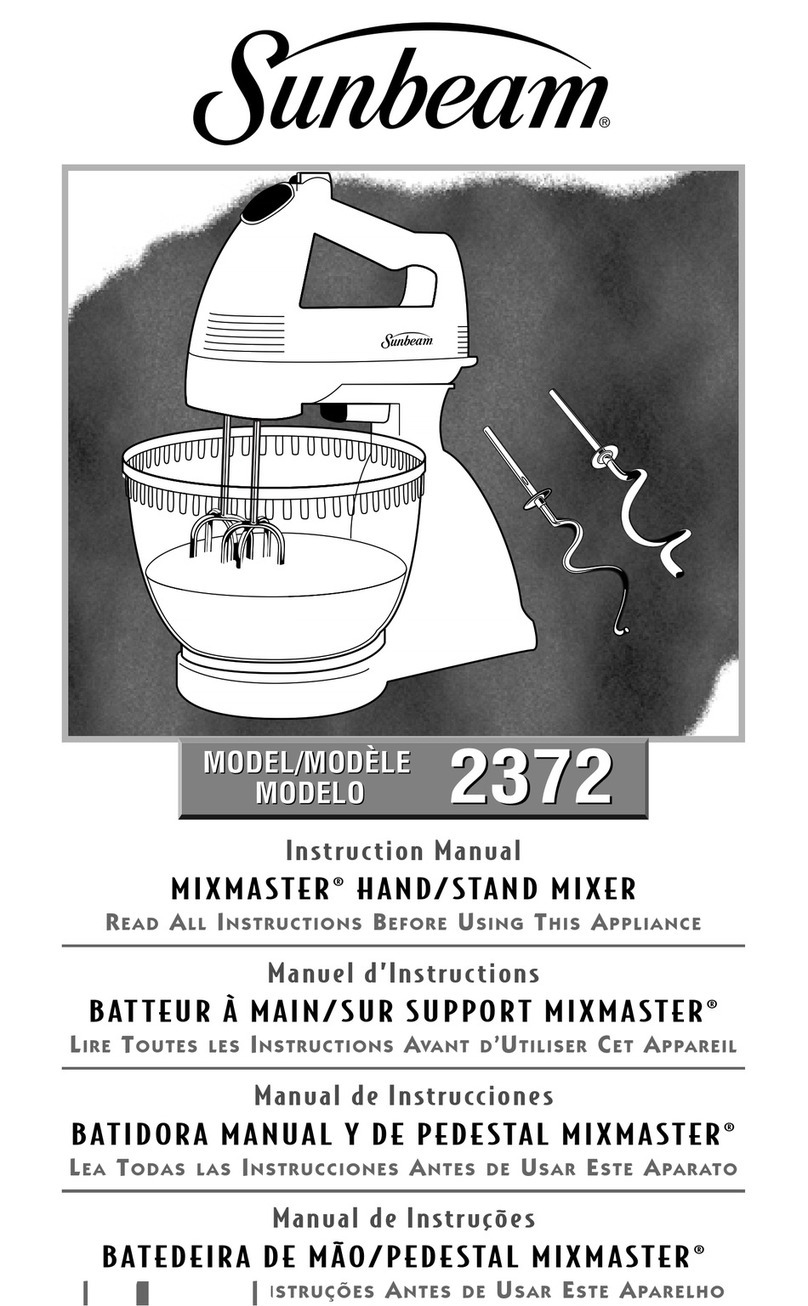 Sunbeam MIXMASTER 2372 instruction manual