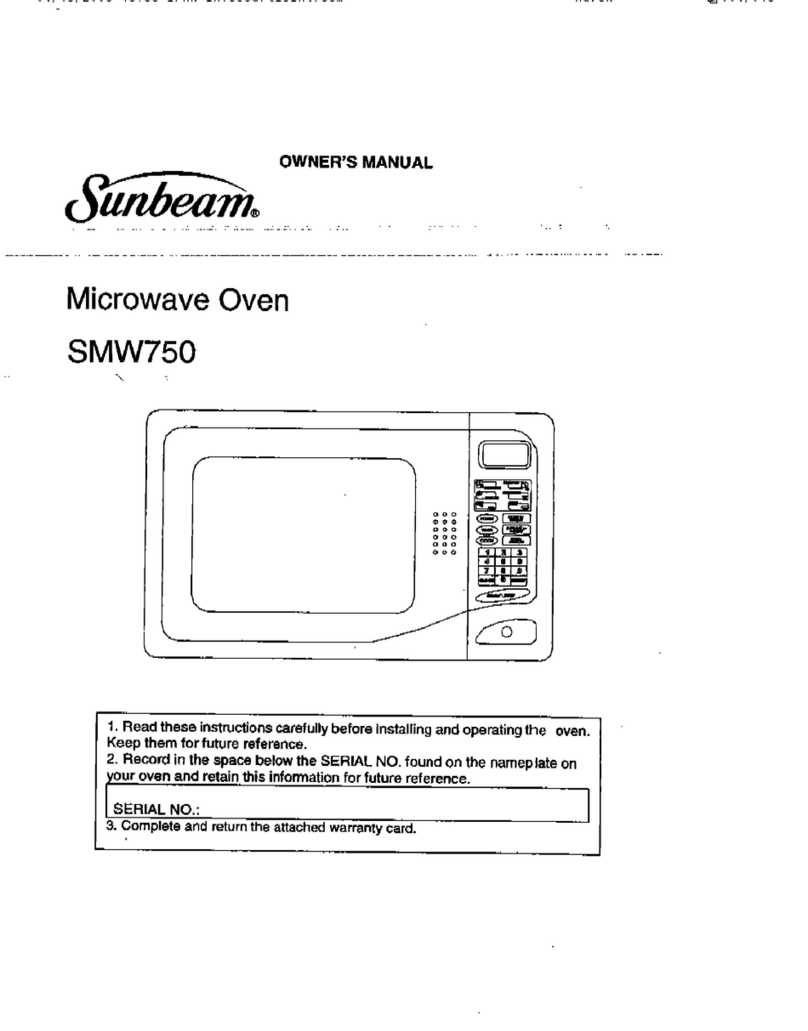 Sunbeam SMW750 User manual