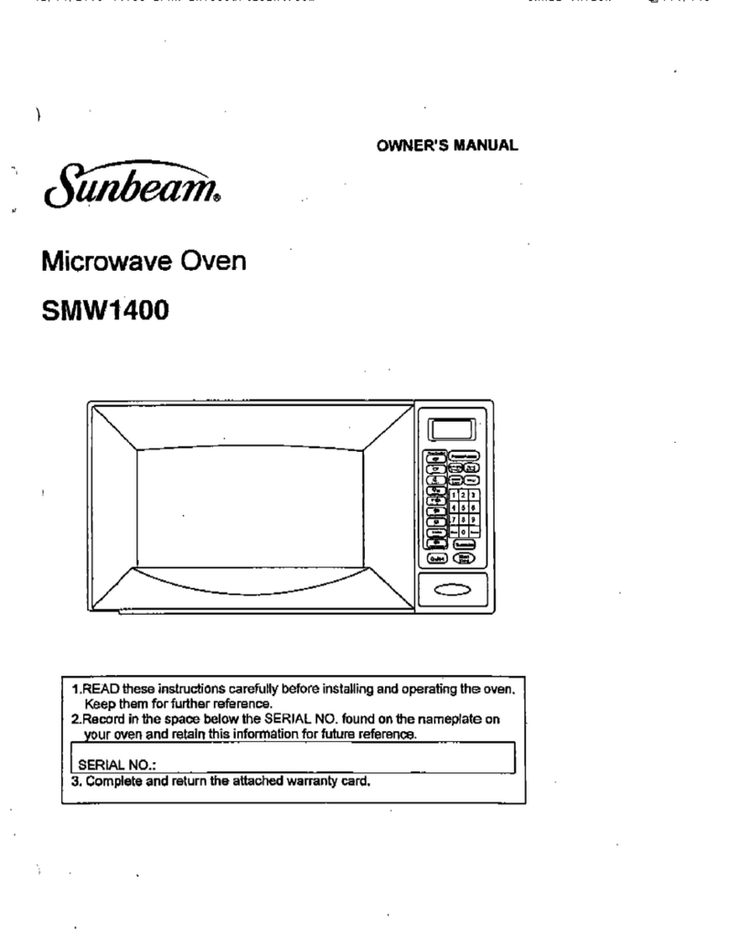 Sunbeam SMW1400 owner's manual