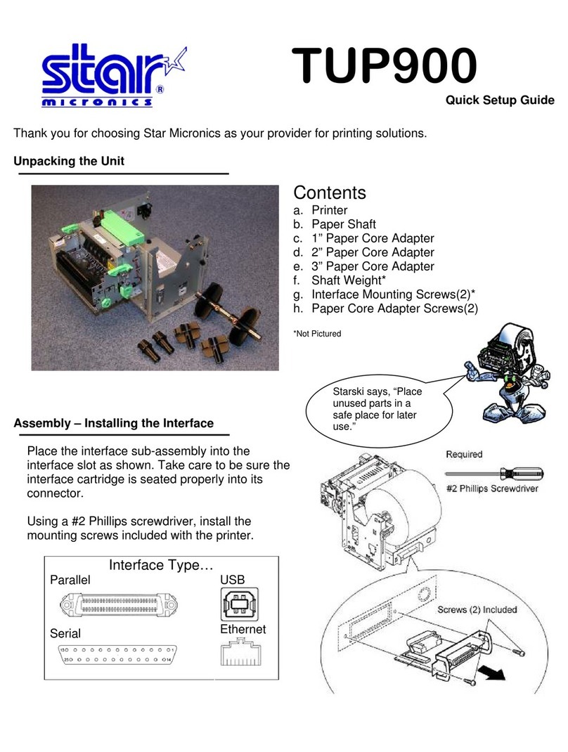Star Micronics TUP900 Series User manual