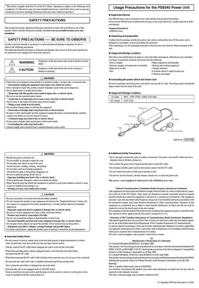 Star Micronics PS8340 user guide
