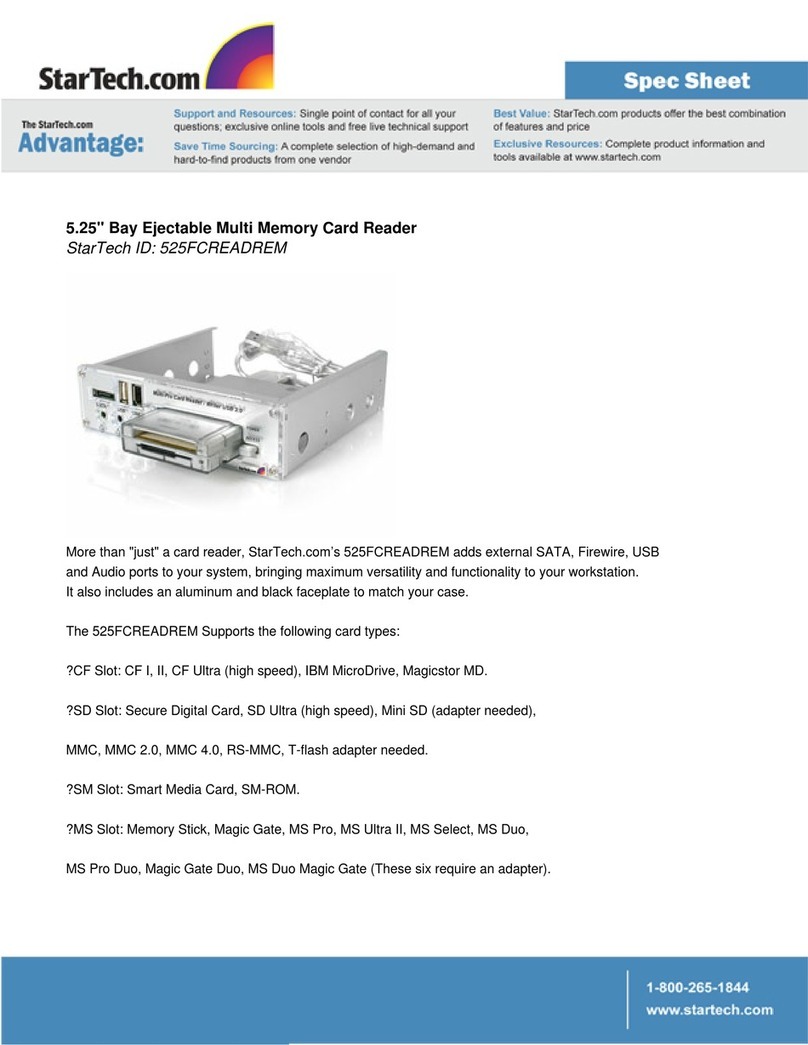 StarTech.com 525FCREADREM Spec sheet