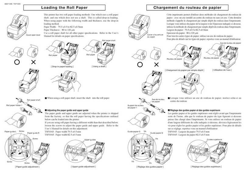Star Micronics TSP1000 Series Quick reference guide