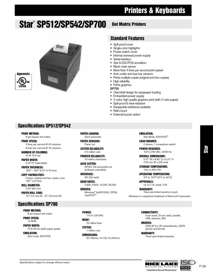 Star Micronics SP700 Series User manual