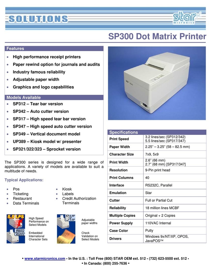 Star Micronics SP300 Series User manual