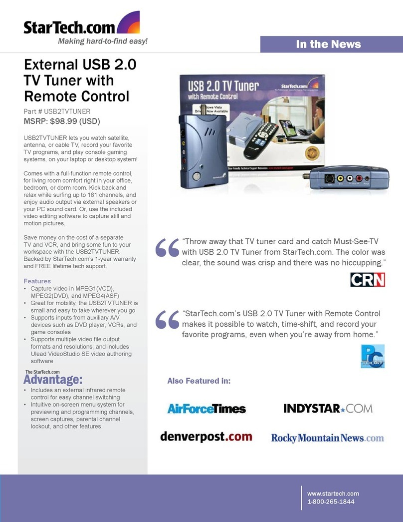 StarTech.com USB2TVTUNER Owner's manual