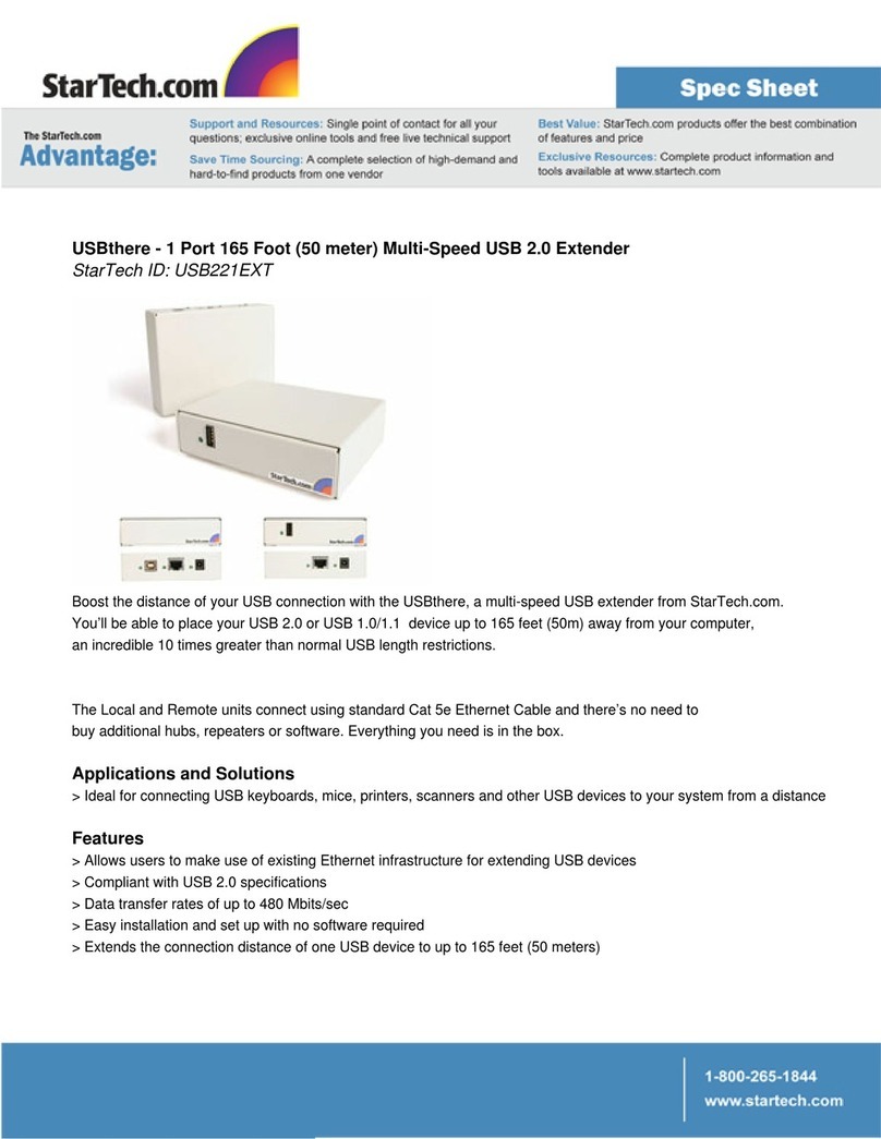 StarTech.com USBthere USB221EXT Specifications StarTech.com USBthere USB221EXT Specifications