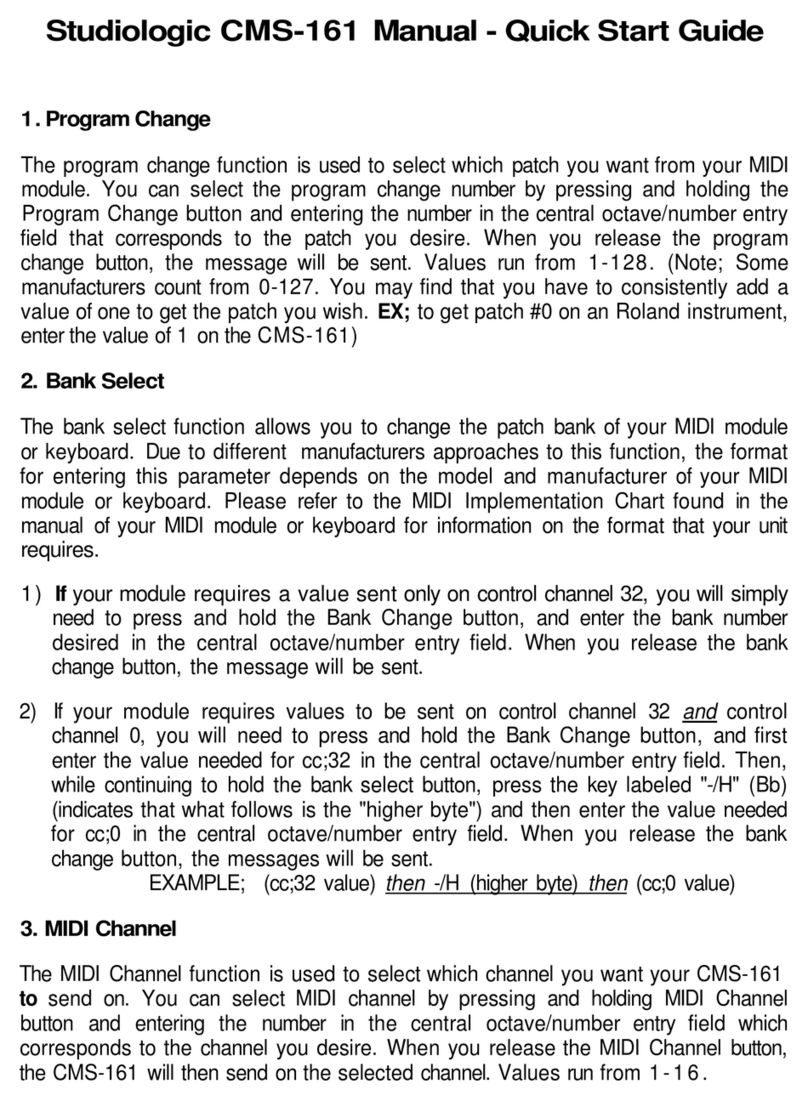 Studio Logic CMS-161 User manual