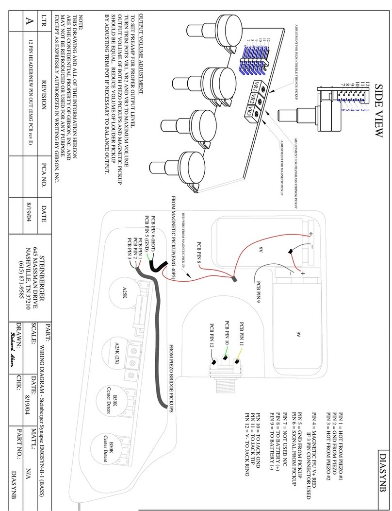 Steinberger Synapse EMGSYN-B-1 User manual