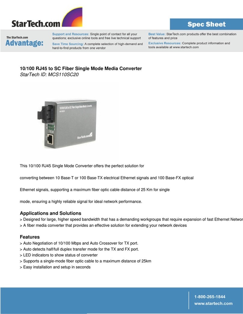 StarTech.com MCS110SC20 Specifications