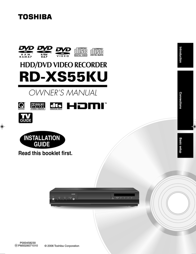 Toshiba RDXS55 - DVDr / HDDr owner's manual