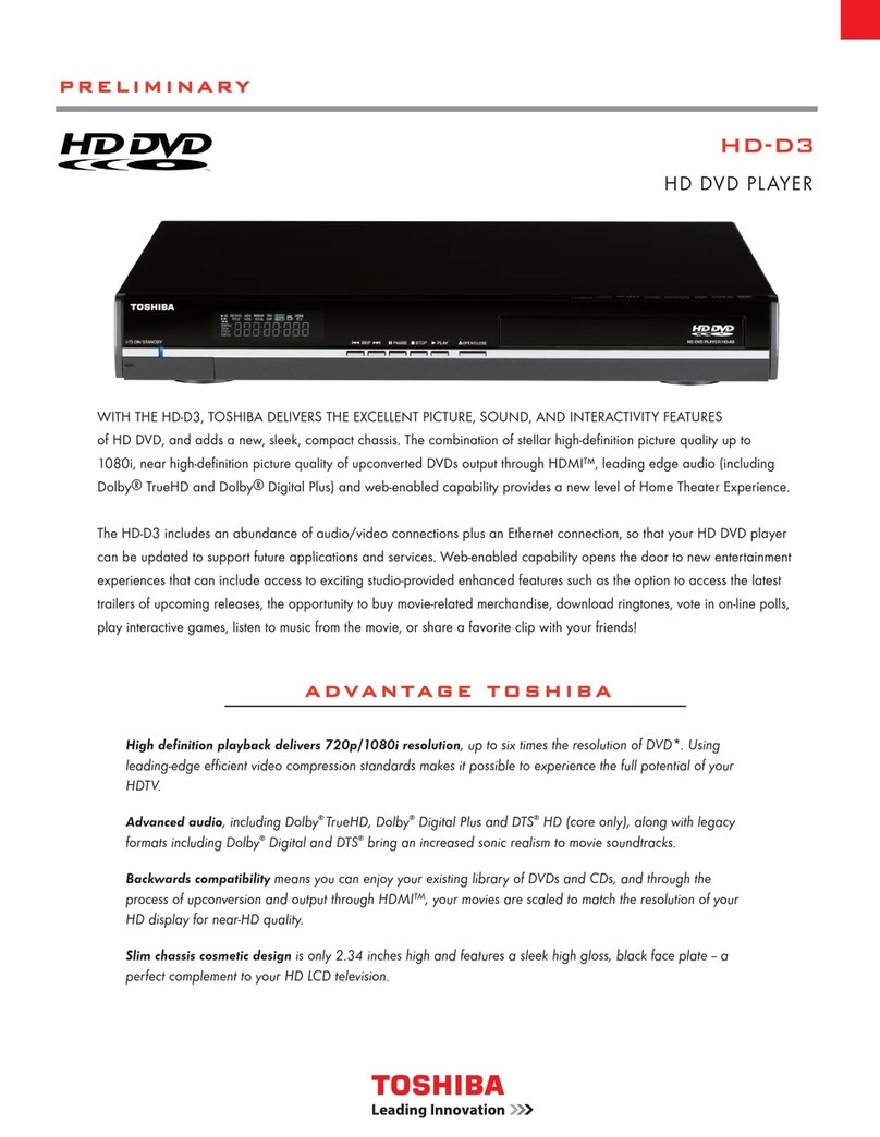 Toshiba HD-D3 - HD DVD Player User manual