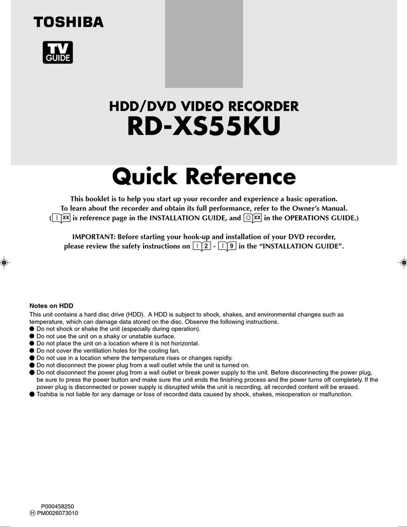 Toshiba RDXS55 - DVDr / HDDr User manual