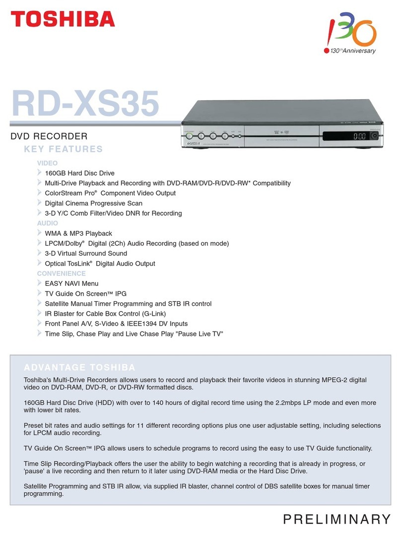 Toshiba XS35 - RD - DVDr Specifications