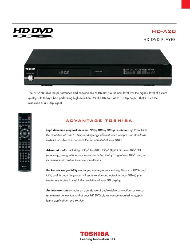 Toshiba HDA20 - HD DVD Player User manual