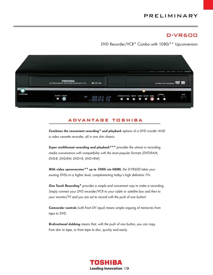 Toshiba D-VR600 - DVDr/ VCR Combo User manual