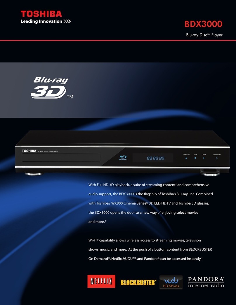 Toshiba BDX3000 Specifications
