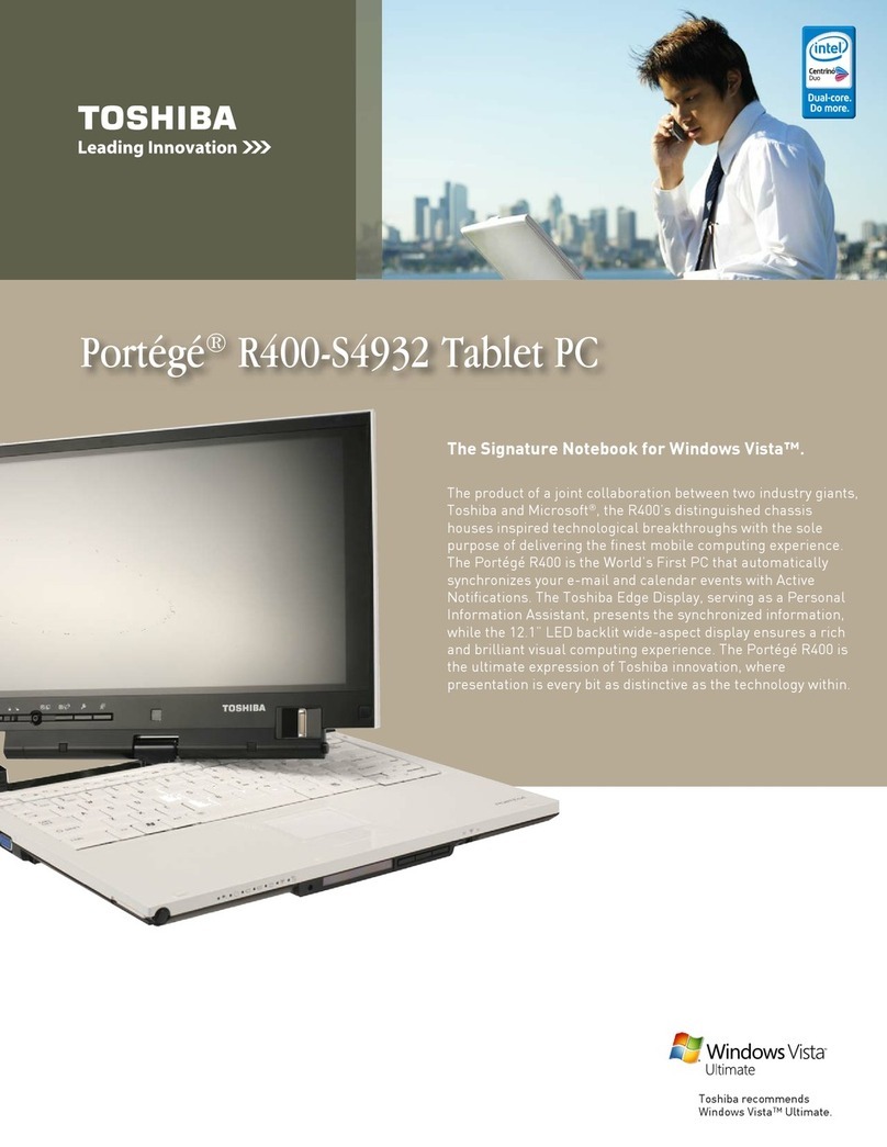 Toshiba Portege R400-S4932 User manual