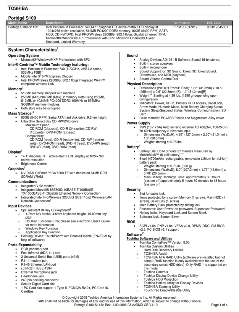 Toshiba S100-S1132 User manual