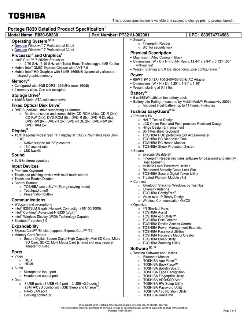 Toshiba R830-S8330 User manual