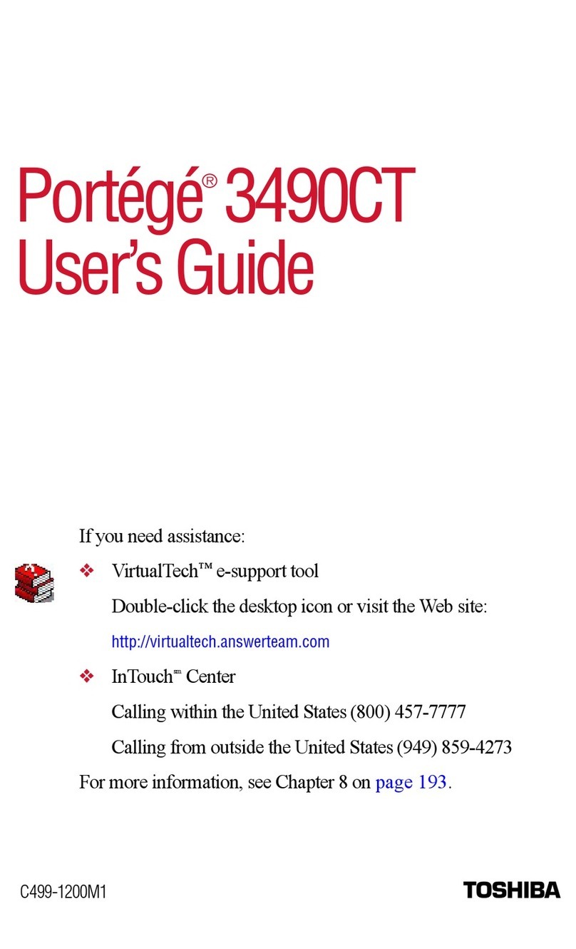 Toshiba 3490CT - Portege - PIII 700 MHz User manual
