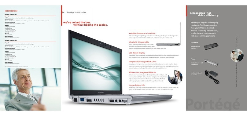 Toshiba A600 S2201 - Portege - Core 2 Duo 1.2 GHz User manual